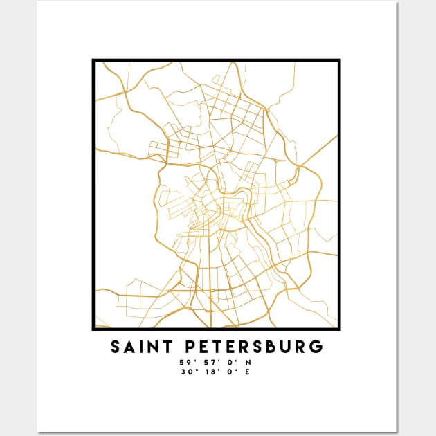 SAINT PETERSBURG CITY STREET MAP ART Wall Art by deificusArt